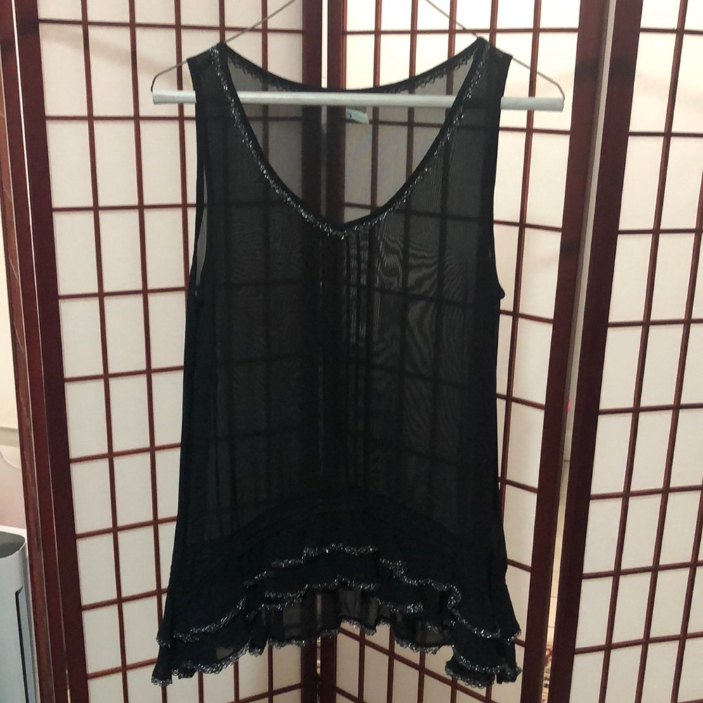 Anthropologie Odille metallic top
